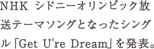 NHK シドニーオリンピック放送テーマソングとなったシングル「Get U're Dream」を発表。