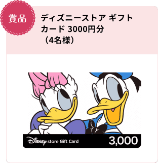 賞品 ディズニーストア ギフトカード 3000円分（4名様）
