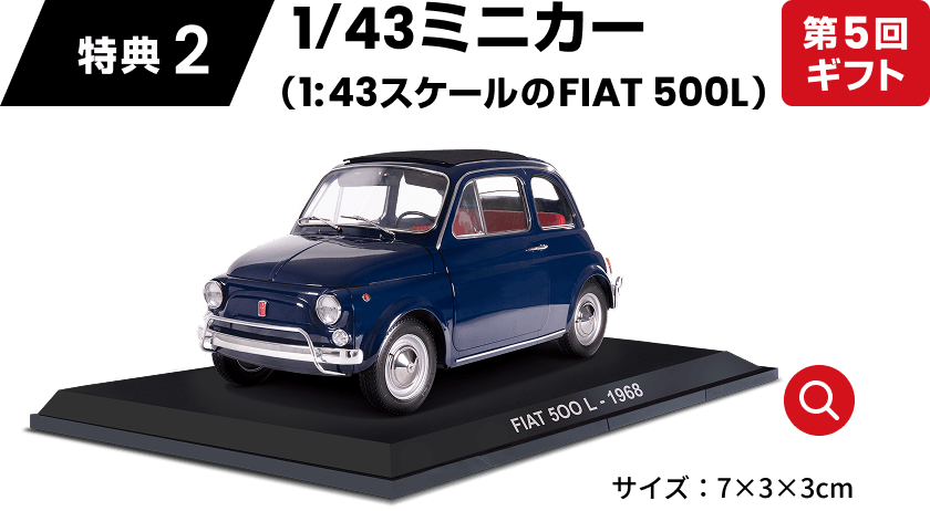 特典2 1/43ミニカー (1:43スケールのFIAT 500L) 第5回ギフト