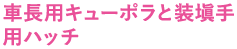 車長用キューポラと装塡手用ハッチ