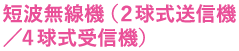 短波無線機（２球式送信機／４球式受信機）