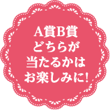 A賞B賞どちらが当たるかはお楽しみに！